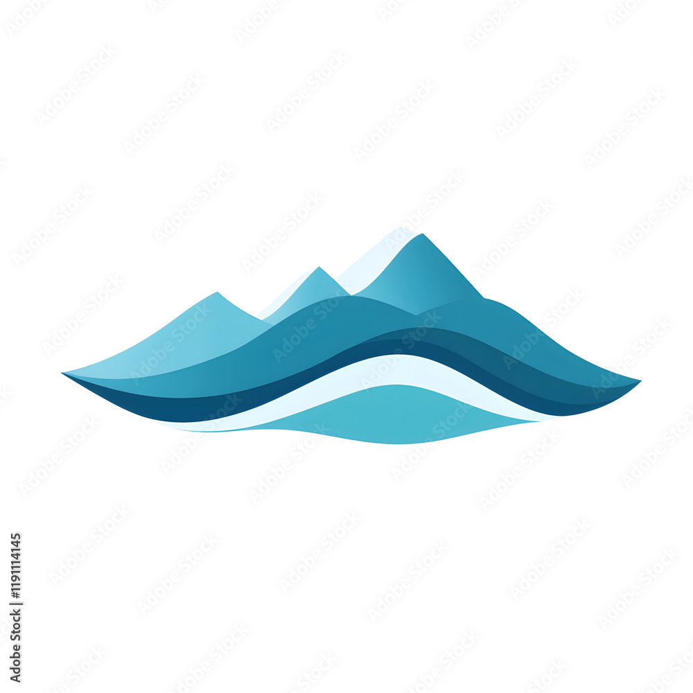 Simple 2D Hills Logo with Smooth and Minimalist Details Simple 2D Hills Logo with Smooth and Minimalist Details