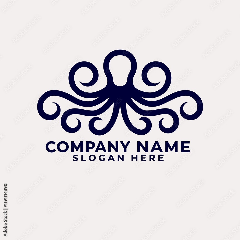 Fototapeta premium Navy blue octopus logo design