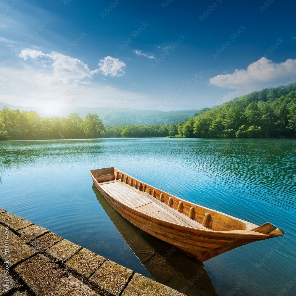 Generated image Natural Background Boat Mount and River Background Generated image Natural Background Boat Mount and River Background