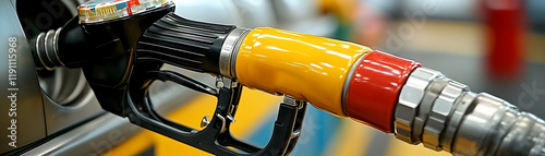 Close-up of Fuel Nozzle at Gas Station -  High-Resolution Photo photo