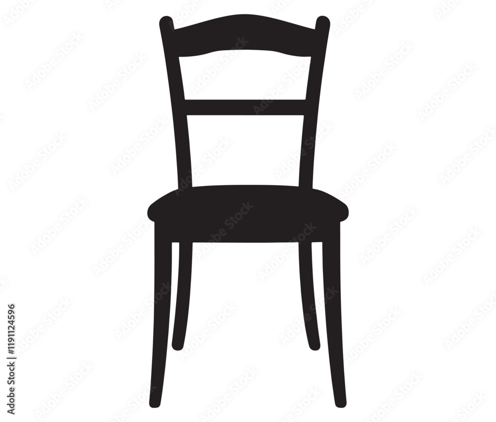Chair isolated on white background, Silhouette chair design Chair isolated on white background, Silhouette chair design