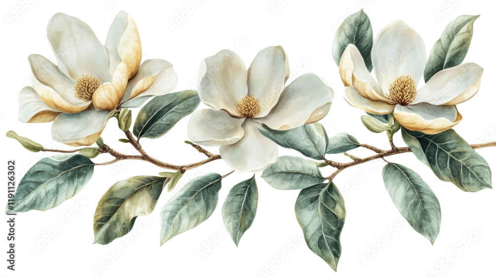 Obraz premium Blooming tree branch transparent background