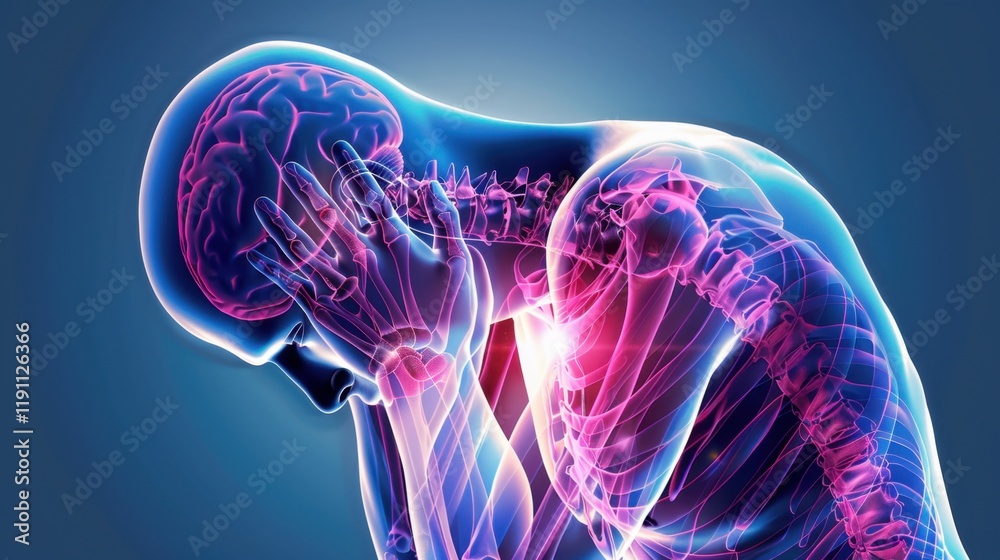 Chronic Pain: A constant source of physical discomfort, which affects daily activities and mental health, often leading to feelings of helplessness and mental strain.
Chronic Pain: A constant source of physical discomfort, which affects daily activities and mental health, often leading to feelings of helplessness and mental strain.