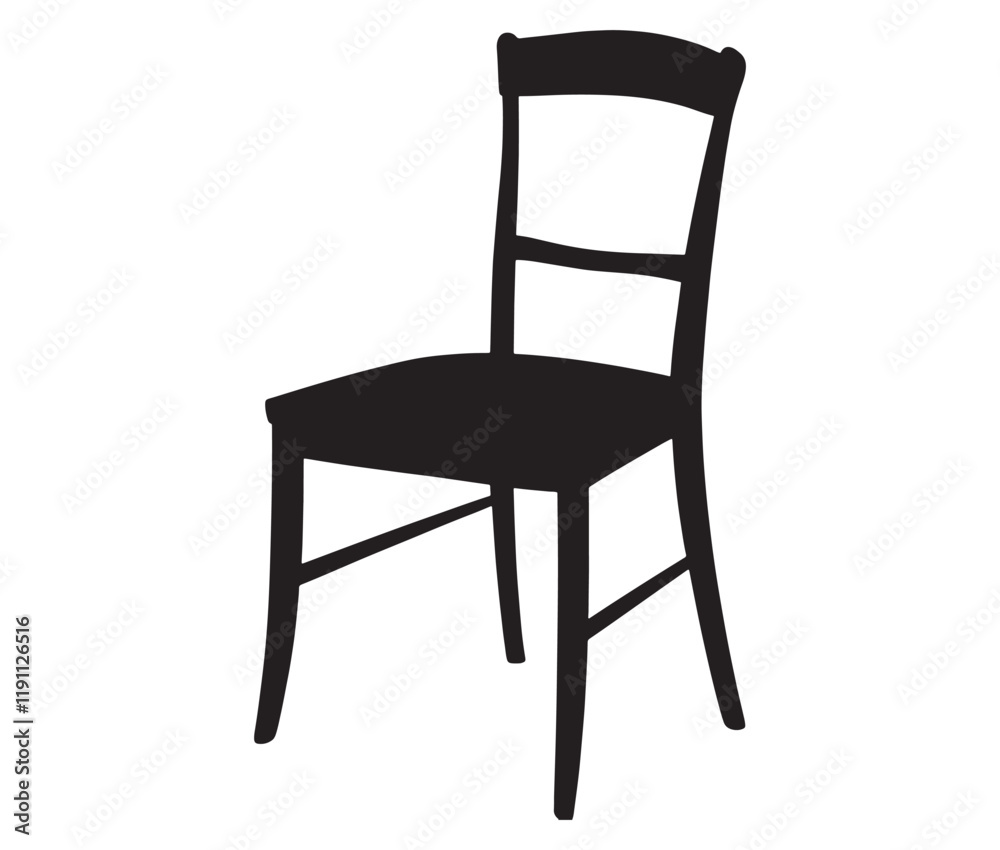 Chair isolated on white background, Silhouette chair design Chair isolated on white background, Silhouette chair design