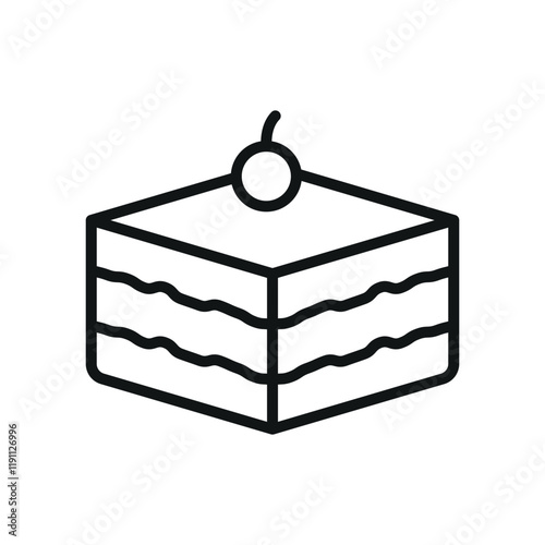 Tiramisu icon featuring a sophisticated and appetizing style, ideal for adding elegance to gourmet, café, or sweet treat-related design