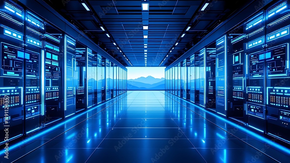 AI generated illustrations in data center data room AI generated illustrations in data center data room