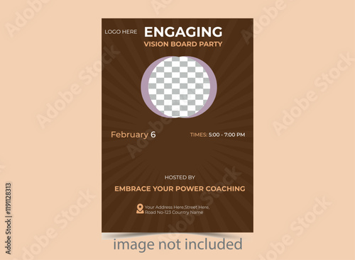 Modern Vision Board Party Flyer Design
