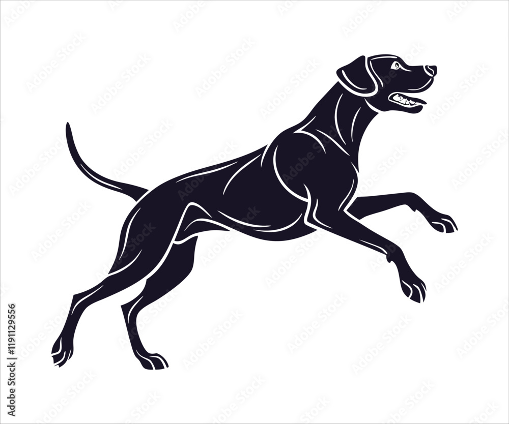 Obraz premium black and white dog