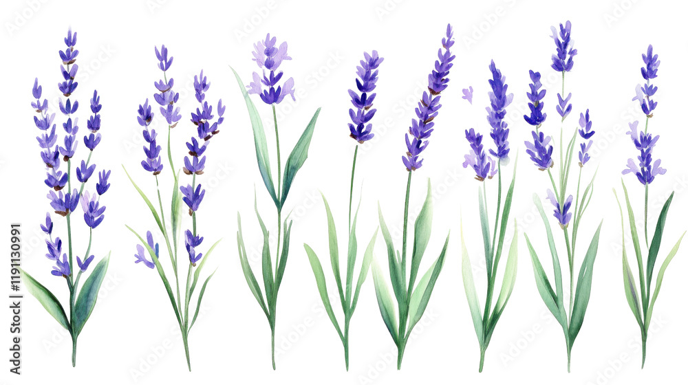 Naklejka premium Lavender transparent background