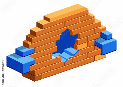 Fototapeta Naklejka Na Ścianę i Meble -  3d render of a brick wall