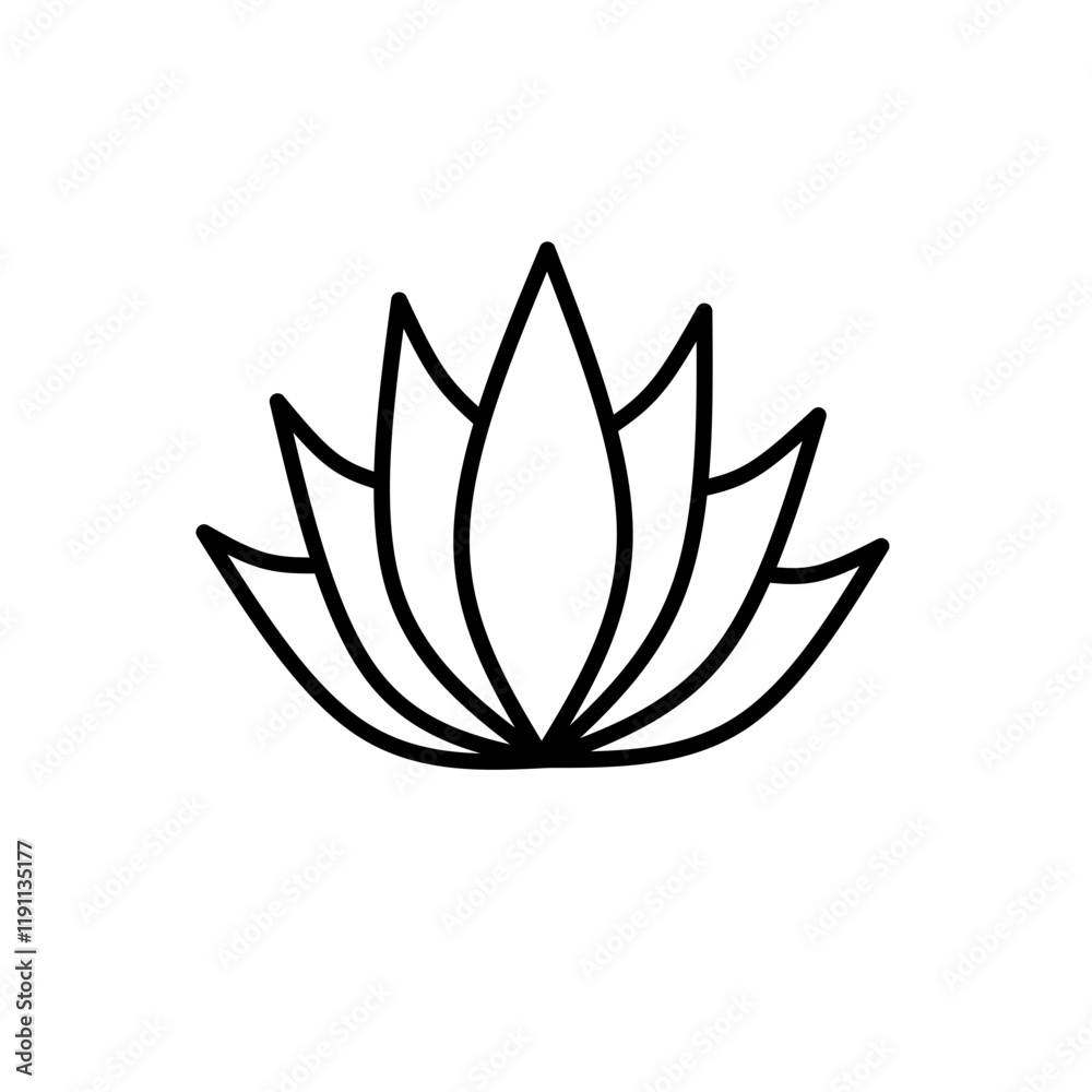 Vector water lotus flower icon. Lotus symbol of yoga, flower of well-being and healthy lifestyle, elegant blooming. Vector water lotus flower icon. Lotus symbol of yoga, flower of well-being and healthy lifestyle, elegant blooming.