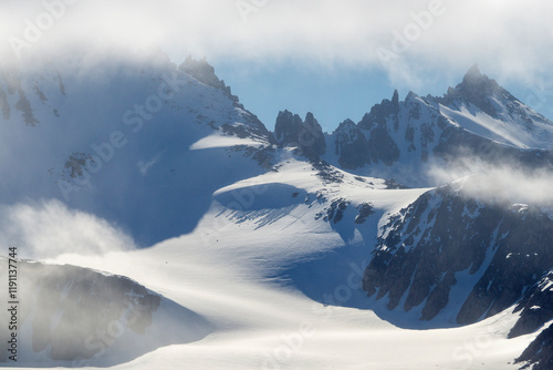 Snowy peaks of Svalbard