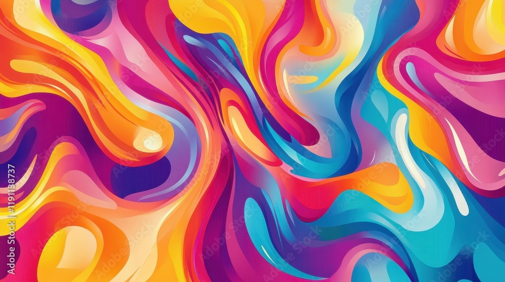Abstract Colorful Swirling Fluid Design Art Abstract Colorful Swirling Fluid Design Art