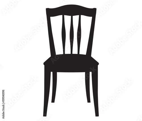 Chair isolated on white background, Silhouette chair design