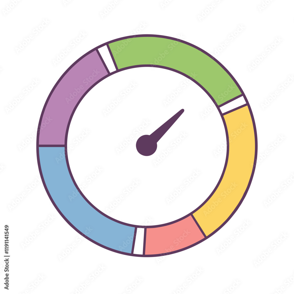 Colorful meter gauge icon on a white background Colorful meter gauge icon on a white background