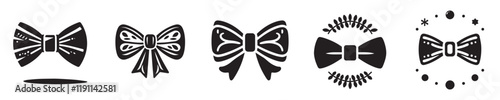 Vector collection of bow tie silhouettes for parties