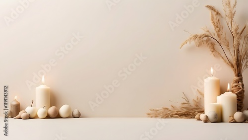 All Saints' Day  banner with empty space Without Text, Ivory Minimal background