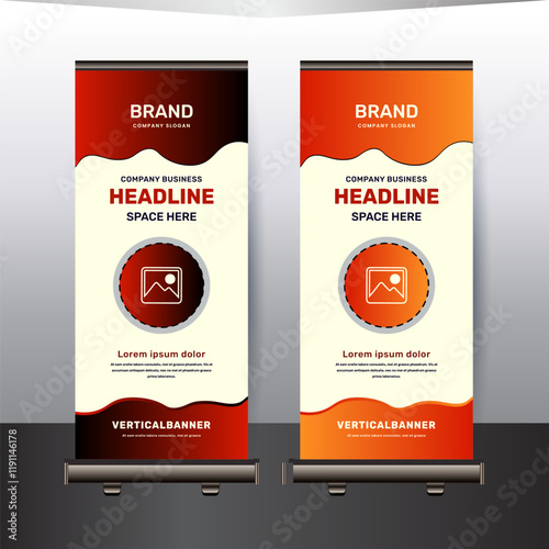 Corporate business rollup banner template design concept
