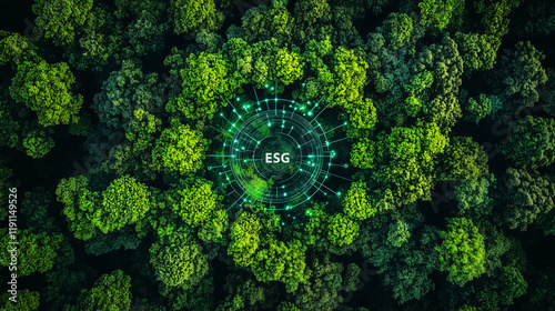 ESG icon concept, environment society and governance, energy of natural gas sustainable and ethical business on network connection on green background.
