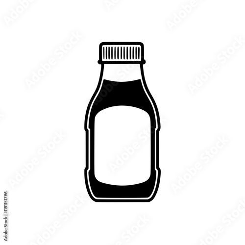 minimalist ketchup bottle drawing