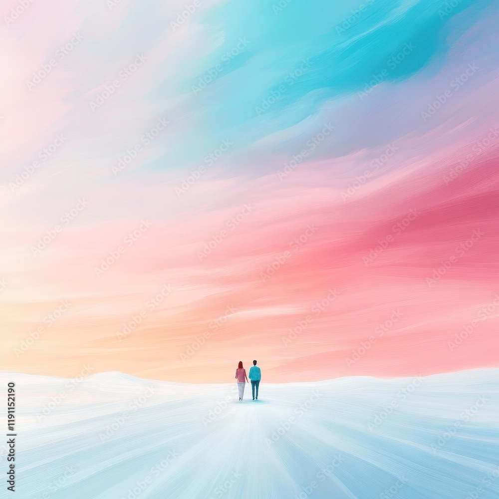 Gentle Depiction of Love's Sweetness in a Dreamy Landscape Gentle Depiction of Love's Sweetness in a Dreamy Landscape