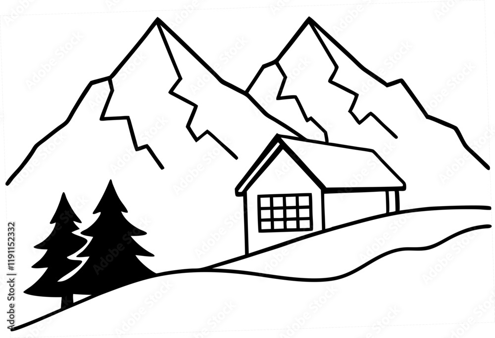 Fototapeta premium house in winter forest