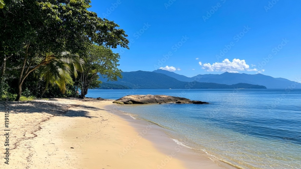 Obraz premium Serene Tropical Beach Paradise with Azure Waters