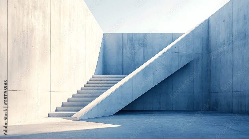 Obraz premium Concrete Staircase Modern Architectural Design
