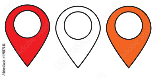 Free Download Set of icons Location Pin, Map Pin, Place, Location, Address, location icon. Vector map pin, red pin on white background. - GFXLoad