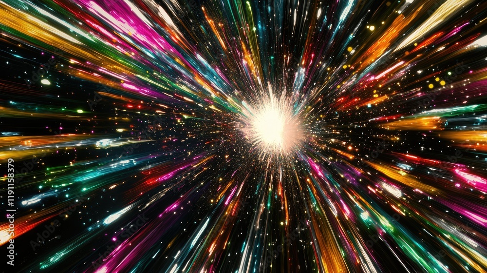 Fototapeta premium Fireworks Light Up the Dark Night Sky with Vibrant Colors