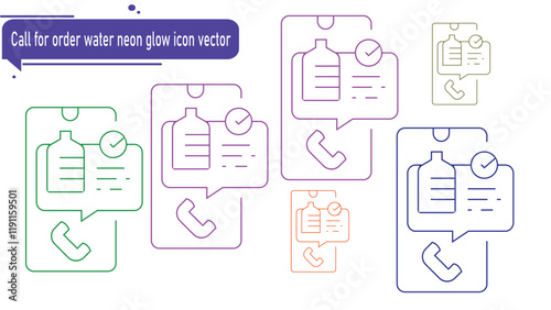 Call for order water neon glow icon vector
