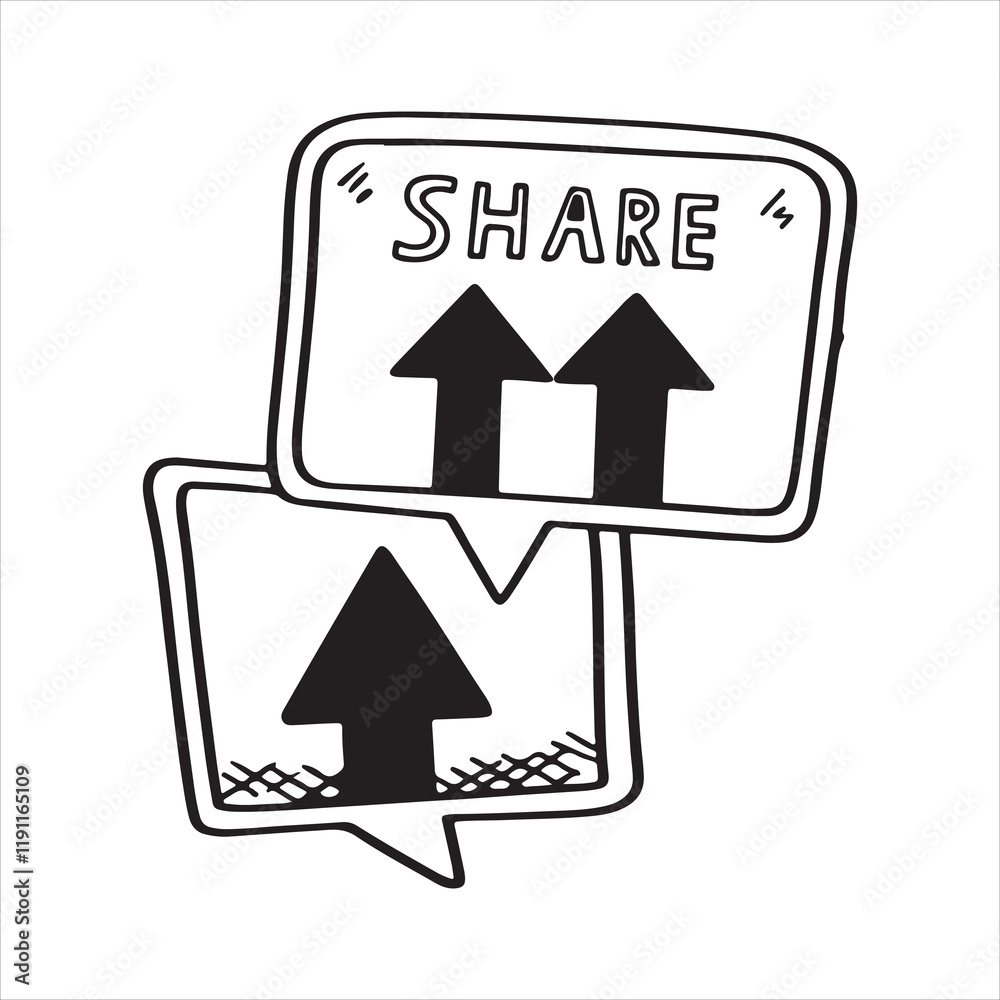 Share to Social Media Icon - Symbol of Connectivity and Content Sharing Share to Social Media Icon - Symbol of Connectivity and Content Sharing