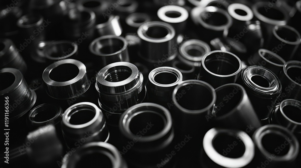 Precision Metal Parts Close-Up of Machined Components Precision Metal Parts Close-Up of Machined Components