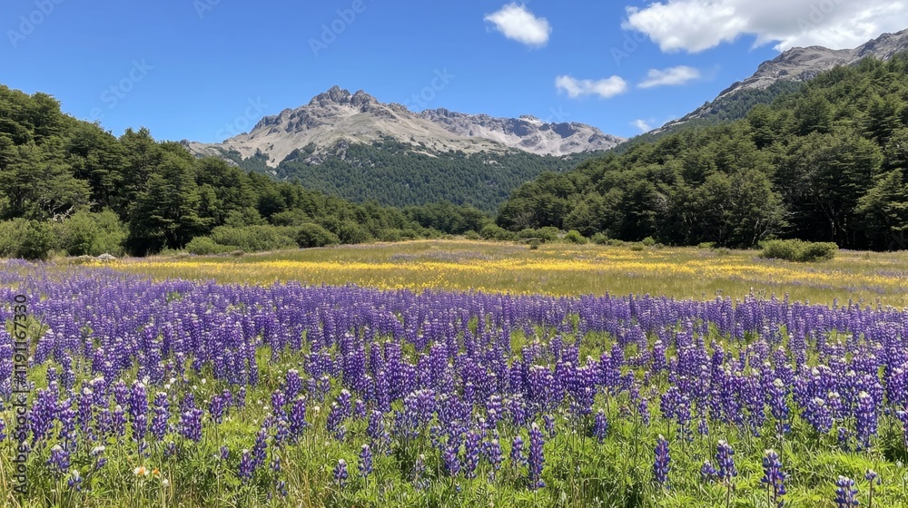 Majestic Purple Lupine Field with Majestic Mountains Majestic Purple Lupine Field with Majestic Mountains