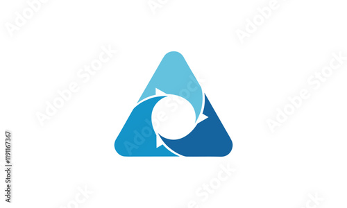 a graphic image with a rotating triangle theme, on a white background. vector graphic base. photo