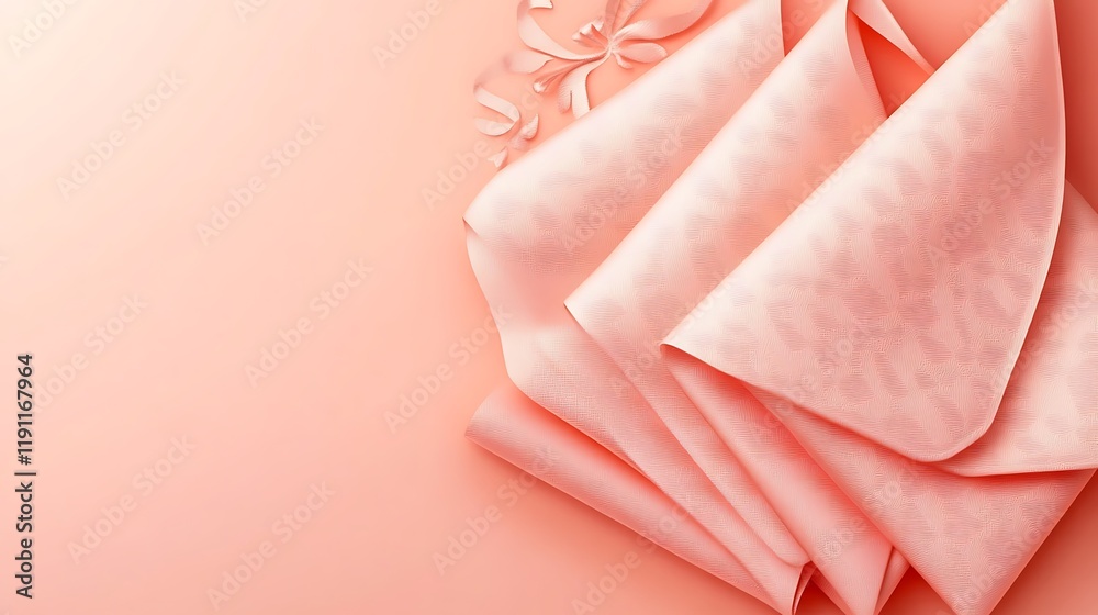 Elegant Peach Colored Fabric Draped Artfully Elegant Peach Colored Fabric Draped Artfully