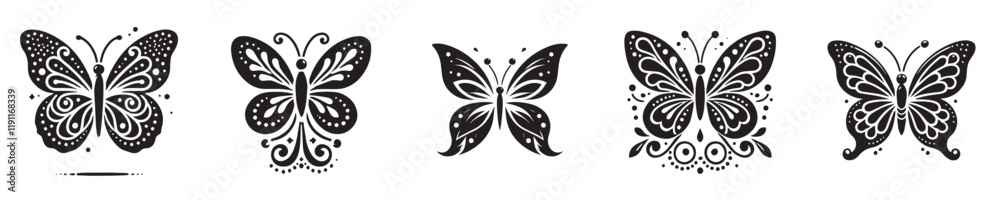 Vector collection of butterfly silhouettes Vector collection of butterfly silhouettes