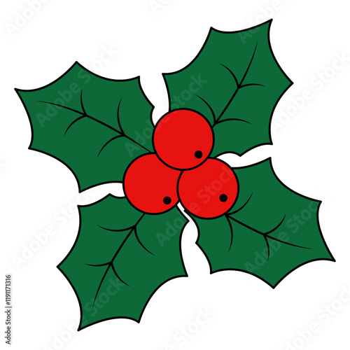 Christmas Holly Berries Illustration