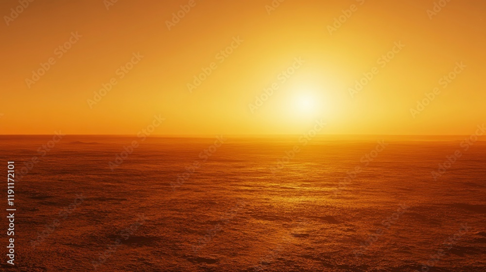 Fototapeta premium Fiery Sunset Over Desolate Landscape