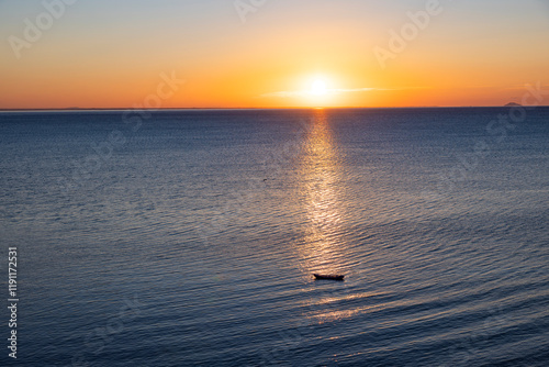 Sonnenaufgang am Golf von Thasos bei Kavala  in Griechenland