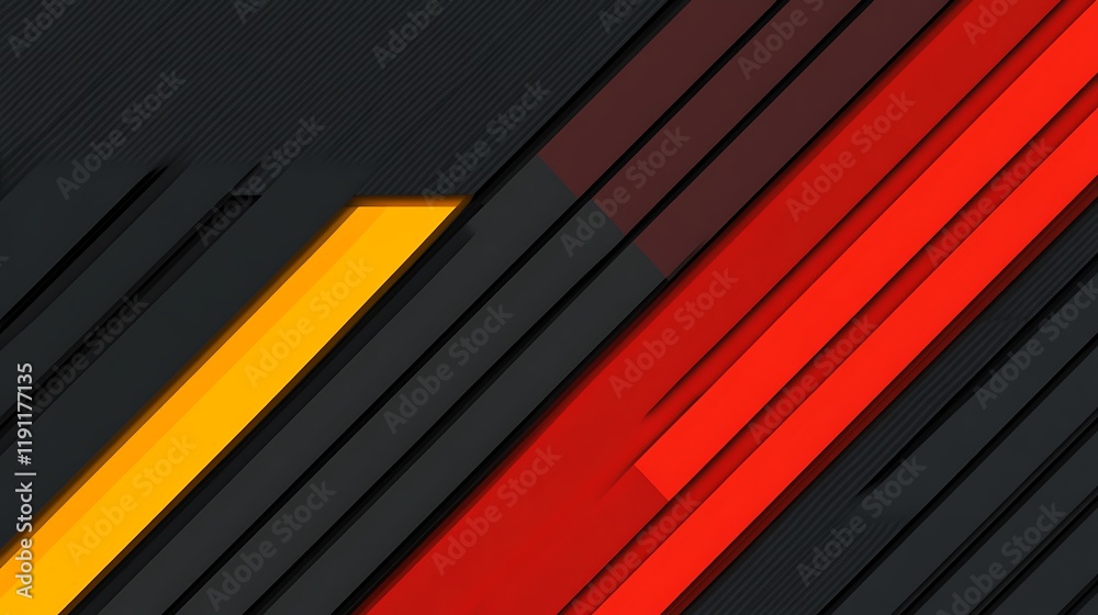 Fototapeta premium Abstract Diagonal Stripes Red Yellow Black Design