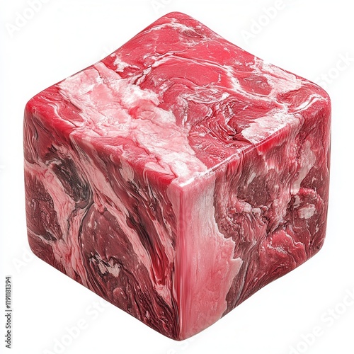 Delicious marbled block of raw meat.