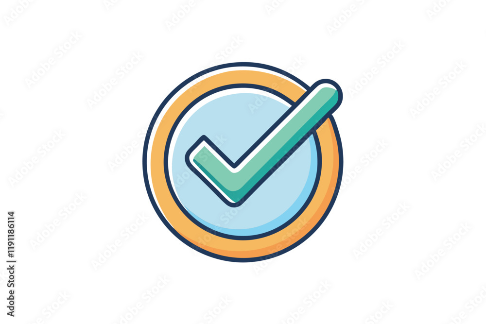 Modern checkmark icon with gradient lines, featuring a star symbol, representing quality assurance, approval, and validation Modern checkmark icon with gradient lines, featuring a star symbol, representing quality assurance, approval, and validation