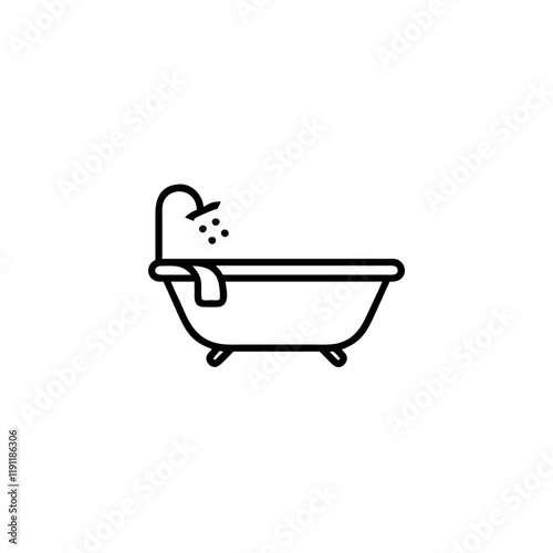 bath hub icon on transparent background
