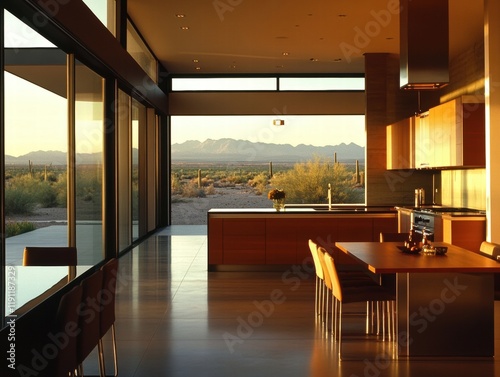 Wallpaper Mural Crafting a Desert Modern Kitchen Southern Desert Interior Design Minimalist Environment Scenic View Sand Tones and Clean Lines Torontodigital.ca