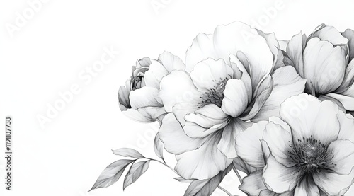 Wallpaper Mural white flowers on black Torontodigital.ca