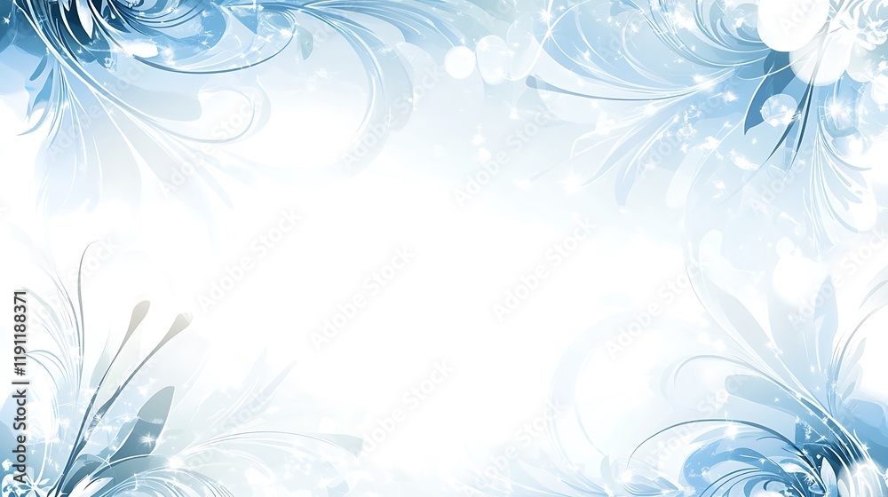 Abstract Blue Floral Design White Background Abstract Blue Floral Design White Background