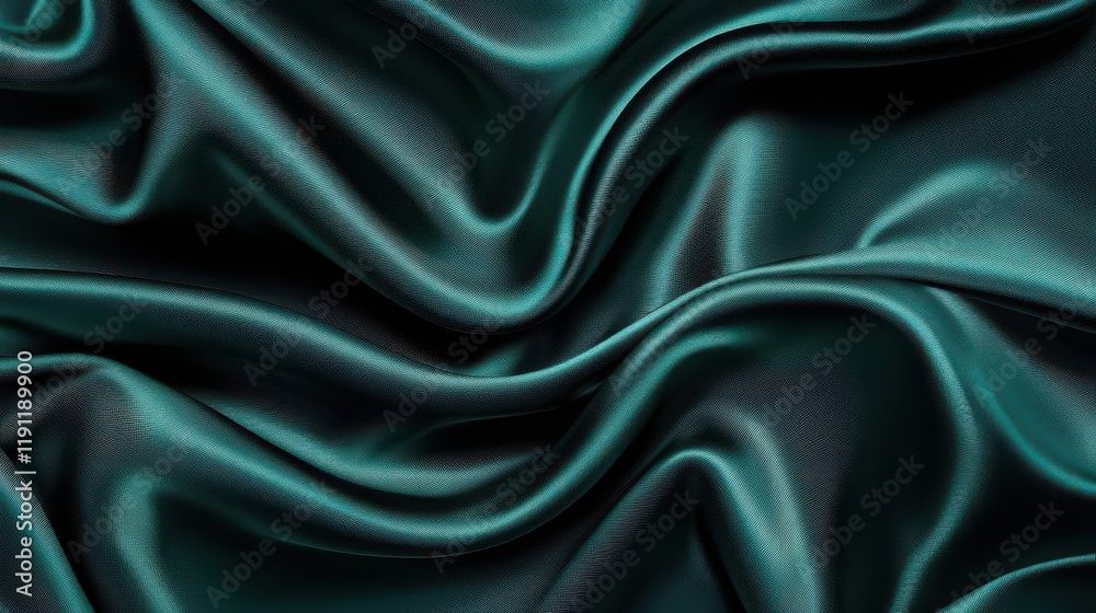 Fototapeta premium Elegant Dark Green Satin Fabric Texture
