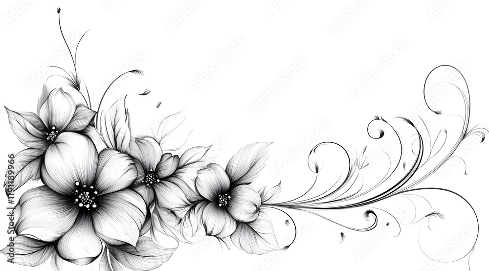 white flowers on black white flowers on black