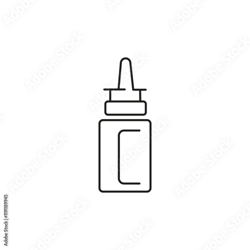 Nasal spray bottleline vector icon. EPS 10